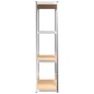 vidaXL Estantería 4 niveles 5 uds acero madera contrachapada plateado vidaXL Estantería 4 niveles 5 uds acero madera contrachapada plateado
