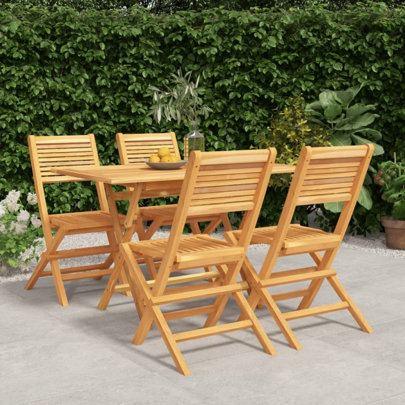 vidaXL Juego de comedor para jardín 5 piezas madera maciza de teca vidaXL Juego de comedor para jardín 5 piezas madera maciza de teca