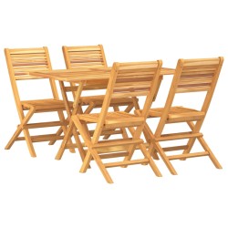 vidaXL Juego de comedor para jardín 5 piezas madera maciza de teca