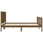 vidaXL Estructura de cama matrimonio con cabecero madera marrón miel vidaXL Estructura de cama matrimonio con cabecero madera marrón miel