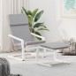 vidaXL Sillón de relax con taburete tela gris claro vidaXL Sillón de relax con taburete tela gris claro