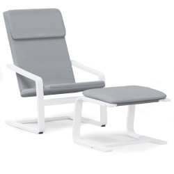 vidaXL Sillón de relax con taburete tela gris claro
