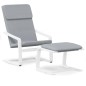 vidaXL Sillón de relax con taburete tela gris claro vidaXL Sillón de relax con taburete tela gris claro