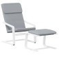 vidaXL Sillón de relax con taburete tela gris claro vidaXL Sillón de relax con taburete tela gris claro