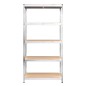 vidaXL Estantería 5 niveles 3 uds acero madera contrachapada plateado vidaXL Estantería 5 niveles 3 uds acero madera contrachapada plateado