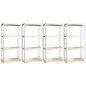 vidaXL Estantería 4 niveles 4 uds acero madera contrachapada plateado vidaXL Estantería 4 niveles 4 uds acero madera contrachapada plateado