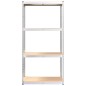 vidaXL Estantería 4 niveles 4 uds acero madera contrachapada plateado vidaXL Estantería 4 niveles 4 uds acero madera contrachapada plateado
