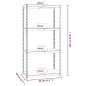 vidaXL Estantería 4 niveles 4 uds acero madera contrachapada plateado vidaXL Estantería 4 niveles 4 uds acero madera contrachapada plateado