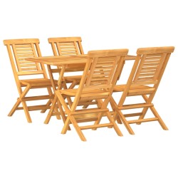 vidaXL Juego de comedor para jardín 5 piezas madera maciza de teca