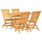 vidaXL Juego de comedor para jardín 5 piezas madera maciza de teca vidaXL Juego de comedor para jardín 5 piezas madera maciza de teca