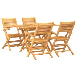 vidaXL Juego de comedor para jardín 5 piezas madera maciza de teca