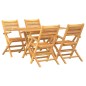vidaXL Juego de comedor para jardín 5 piezas madera maciza de teca vidaXL Juego de comedor para jardín 5 piezas madera maciza de teca