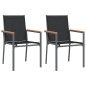 vidaXL Juego de comedor para jardín 3 piezas acero y textilene negro vidaXL Juego de comedor para jardín 3 piezas acero y textilene negro