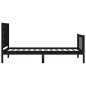 vidaXL Estructura de cama individual con cabecero madera maciza negro vidaXL Estructura de cama individual con cabecero madera maciza negro