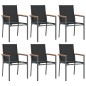 vidaXL Juego de comedor para jardín 7 piezas acero y textilene negro vidaXL Juego de comedor para jardín 7 piezas acero y textilene negro