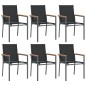 vidaXL Juego de comedor para jardín 7 piezas acero y textilene negro vidaXL Juego de comedor para jardín 7 piezas acero y textilene negro