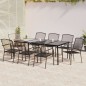 vidaXL Juego de comedor de jardín 9 piezas acero gris antracita vidaXL Juego de comedor de jardín 9 piezas acero gris antracita