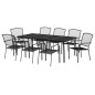 vidaXL Juego de comedor de jardín 9 piezas acero gris antracita vidaXL Juego de comedor de jardín 9 piezas acero gris antracita