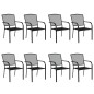 vidaXL Juego de comedor de jardín 9 piezas acero gris antracita vidaXL Juego de comedor de jardín 9 piezas acero gris antracita