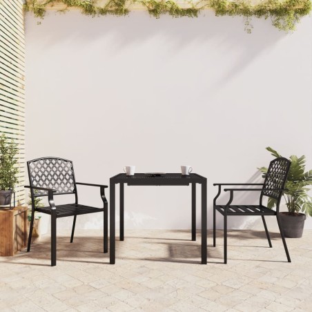 vidaXL Juego de comedor de jardín 3 piezas acero gris antracita