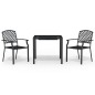 vidaXL Juego de comedor de jardín 3 piezas acero gris antracita vidaXL Juego de comedor de jardín 3 piezas acero gris antracita