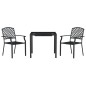 vidaXL Juego de comedor de jardín 3 piezas acero gris antracita vidaXL Juego de comedor de jardín 3 piezas acero gris antracita
