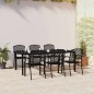 vidaXL Juego de comedor de jardín 7 piezas acero gris antracita vidaXL Juego de comedor de jardín 7 piezas acero gris antracita