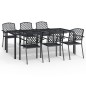 vidaXL Juego de comedor de jardín 7 piezas acero gris antracita vidaXL Juego de comedor de jardín 7 piezas acero gris antracita