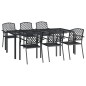 vidaXL Juego de comedor de jardín 7 piezas acero gris antracita vidaXL Juego de comedor de jardín 7 piezas acero gris antracita