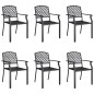 vidaXL Juego de comedor de jardín 7 piezas acero gris antracita vidaXL Juego de comedor de jardín 7 piezas acero gris antracita