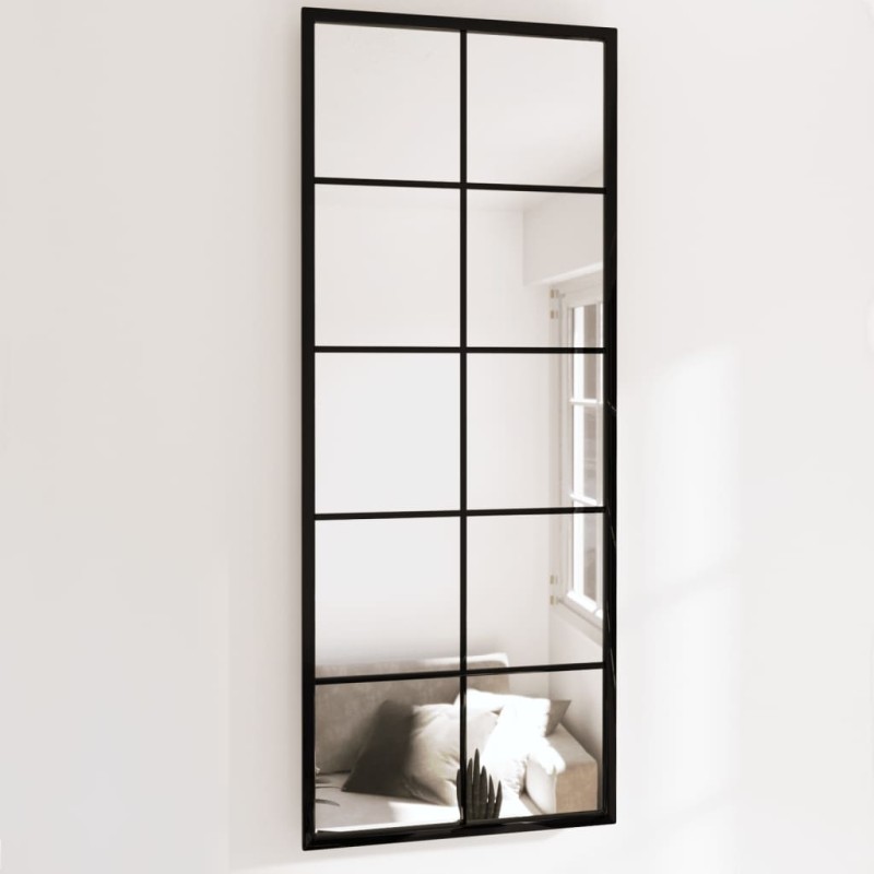 vidaXL Espejos de pared 2 uds metal negro 100x40 cm vidaXL Espejos de pared 2 uds metal negro 100x40 cm