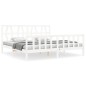 vidaXL Estructura de cama con cabecero madera maciza blanco 200x200 cm vidaXL Estructura de cama con cabecero madera maciza blanco 200x200 cm