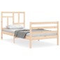 vidaXL Estructura de cama individual con cabecero madera maciza vidaXL Estructura de cama individual con cabecero madera maciza