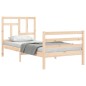 vidaXL Estructura de cama individual con cabecero madera maciza vidaXL Estructura de cama individual con cabecero madera maciza