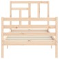 vidaXL Estructura de cama individual con cabecero madera maciza vidaXL Estructura de cama individual con cabecero madera maciza