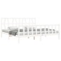 vidaXL Estructura de cama con cabecero madera maciza blanco 200x200 cm vidaXL Estructura de cama con cabecero madera maciza blanco 200x200 cm