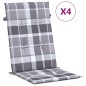 vidaXL Sillas de jardín reclinables y cojines 4 uds madera maciza teca