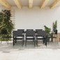 vidaXL Juego de comedor de jardín 9 pzas ratán sintético y acero negro
