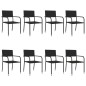 vidaXL Juego de comedor de jardín 9 pzas ratán sintético y acero negro