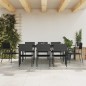 vidaXL Juego de comedor de jardín 9 pzas ratán sintético y acero negro vidaXL Juego de comedor de jardín 9 pzas ratán sintético y acero negro