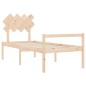 vidaXL Cama para personas mayores con cabecero madera maciza 90x200 cm vidaXL Cama para personas mayores con cabecero madera maciza 90x200 cm