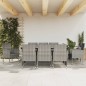 vidaXL Juego de comedor jardín 9 pzas ratán sintético acero gris negro vidaXL Juego de comedor jardín 9 pzas ratán sintético acero gris negro