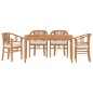 vidaXL Juego de comedor para jardín 5 piezas madera maciza de teca