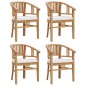 vidaXL Juego de comedor para jardín 5 piezas madera maciza de teca