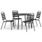 vidaXL Juego de comedor de jardín 5 piezas acero gris antracita vidaXL Juego de comedor de jardín 5 piezas acero gris antracita