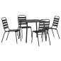 vidaXL Juego de comedor de jardín 5 piezas acero gris antracita vidaXL Juego de comedor de jardín 5 piezas acero gris antracita