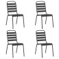 vidaXL Juego de comedor de jardín 5 piezas acero gris antracita vidaXL Juego de comedor de jardín 5 piezas acero gris antracita