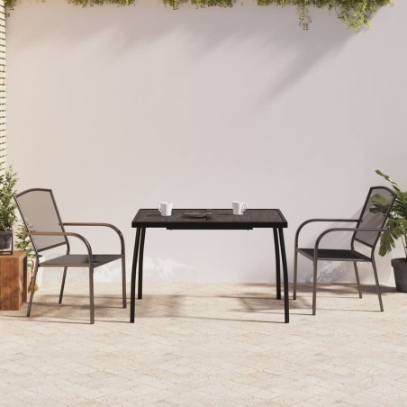 vidaXL Juego de comedor de jardín 3 piezas acero gris antracita
