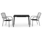 vidaXL Juego de comedor de jardín 3 piezas acero gris antracita vidaXL Juego de comedor de jardín 3 piezas acero gris antracita