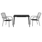 vidaXL Juego de comedor de jardín 3 piezas acero gris antracita vidaXL Juego de comedor de jardín 3 piezas acero gris antracita